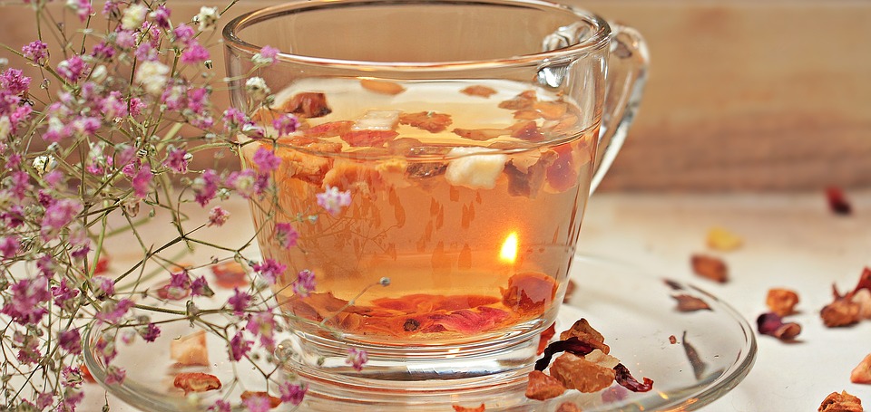 Chávena de Chá com Flores
